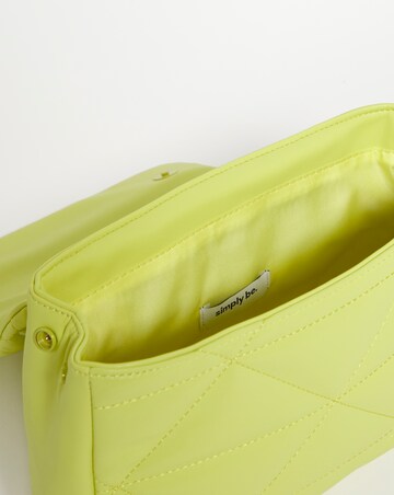 Lime Studded Quilted Chain Strap Bag