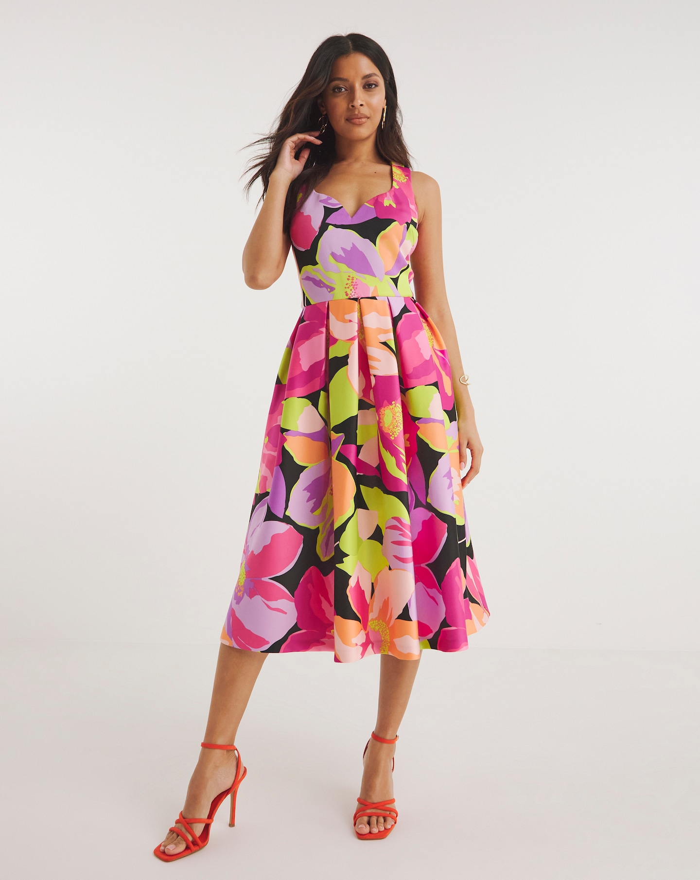 Joanna Hope Floral Scuba Prom Dress Crazy Clearance