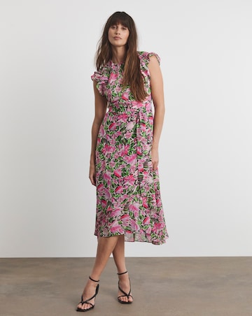 Joanna Hope Ruffle Shoulder Dress