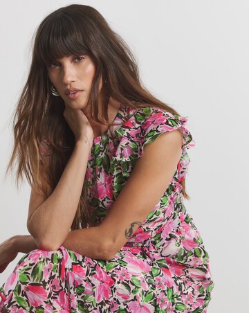 Joanna Hope Ruffle Shoulder Dress