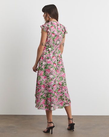 Joanna Hope Ruffle Shoulder Dress