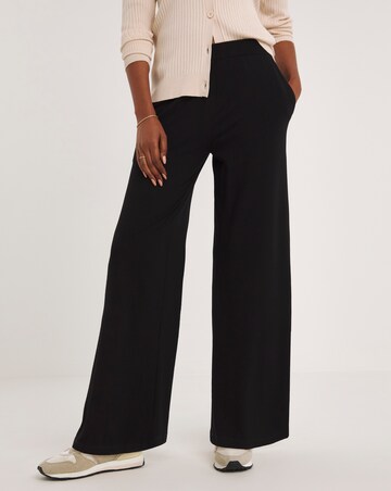 2 Pack Black Jersey Wide Leg Trousers