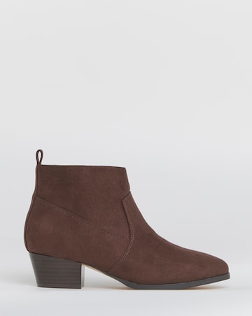 Ophelia Low Block Heel Ankle Western Boot - Wide Fit (E)