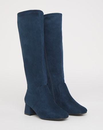Claudia Block Heel Knee Boots - Extra Wide Fit (EEE) Super Curvy/Curvy Plus Calf