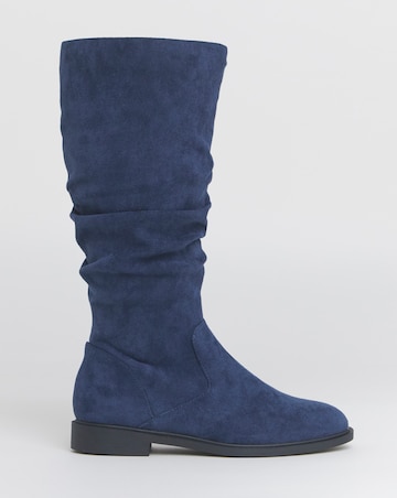 Pebble Knee High Ruched Boots - Wide Fit (E) & Standard Calf