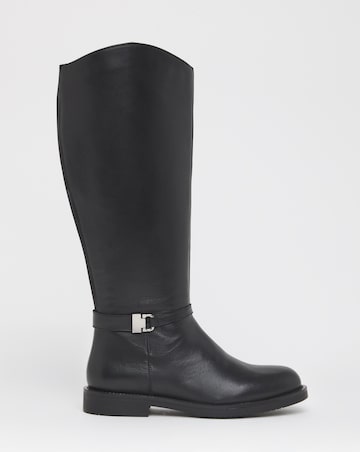 Jemimah Leather Knee High Riding Boots - Extra Wide Fit (EEE) & Super Curvy Calf