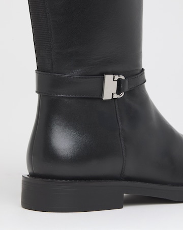 Jemimah Leather Knee High Riding Boots - Extra Wide Fit (EEE) & Super Curvy Calf