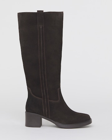 Winnie Suede Block Heel Knee High Boots -Extra Wide Fit (EEE) & Super Curvy Calf