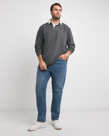 Polo Ralph Lauren Grey Contrast Collar Rugby Shirt