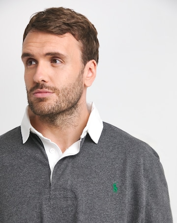 Polo Ralph Lauren Grey Contrast Collar Rugby Shirt