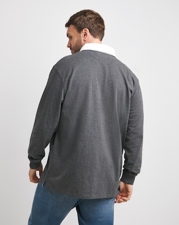 Polo Ralph Lauren Grey Contrast Collar Rugby Shirt