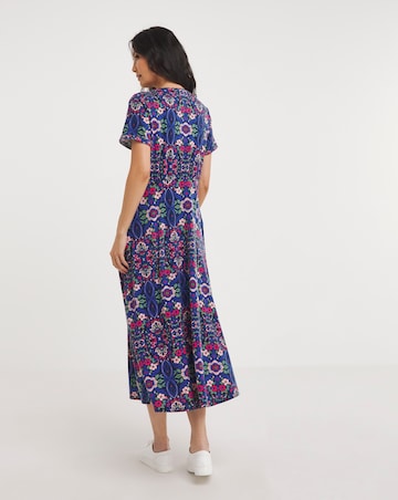 Julipa Shirred Shoulder Midi Dress