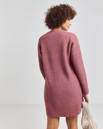 Rose Pink Rib Longline Cardigan