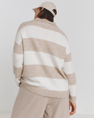 Neutral Stripe Collar Detail Jumper