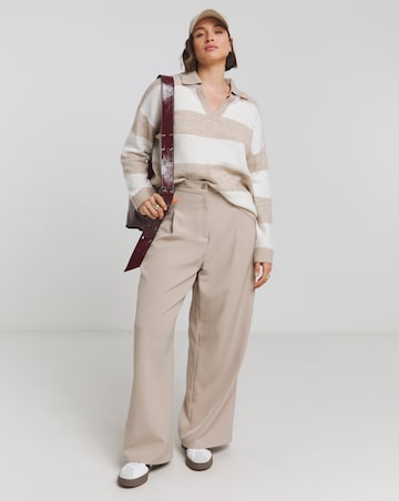 Neutral Stripe Collar Detail Jumper
