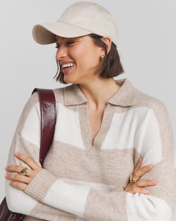 Neutral Stripe Collar Detail Jumper