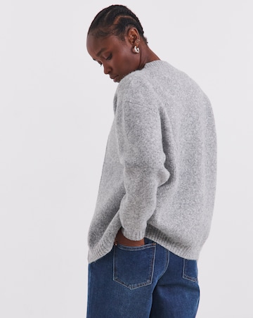 Simply Be Grey Knitted Ribbed Bomber Jacket