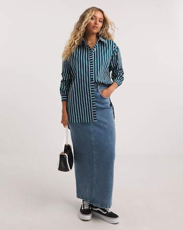 Green Mixed Stripe Long Sleeve Shirt