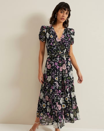 Phase Eight Azalea Print Fil Coupe Dress