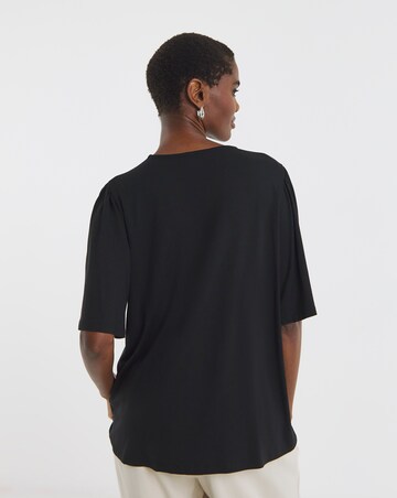 Embellished Trim Half Sleeve Top