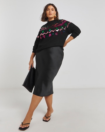 Black Sequin Fair Isle Christmas Jumper