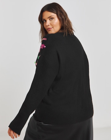 Black Sequin Fair Isle Christmas Jumper