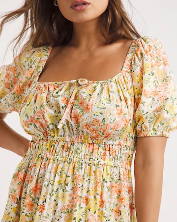 Anise Square Neck Mixed Linen Maxi Beach Dress