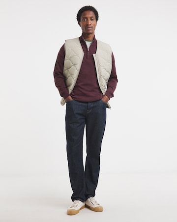 Cotton 1/4 Zip Funnel Knit Top