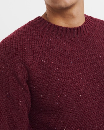 Nep Yarn Knitted Crew Neck Jumper
