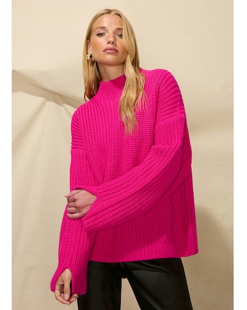 Ro&Zo Split Sleeve High Neck Jumper