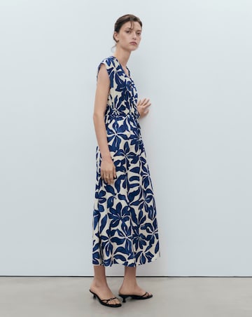 Mango Sleeveless V Neck Midi Dress