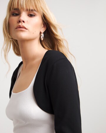 Black Ribbed Bolero