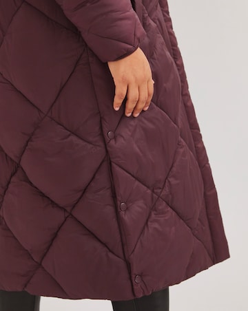 Plum Diamond Padded Duvet Coat
