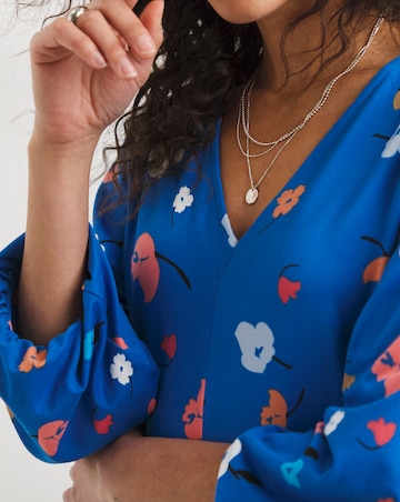 Soft Touch Midi Dress With Puff Sleeve