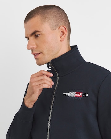 Tommy Hilfiger Navy Flag Embroidered Full Zip Sweatshirt