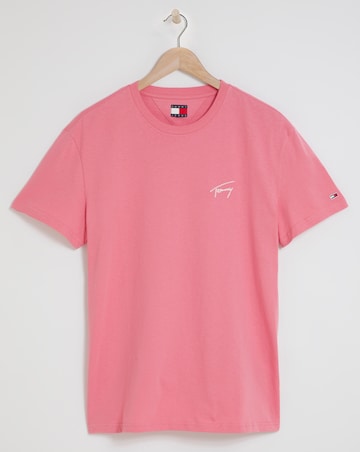 Tommy Jeans Short Sleeve Signature T-Shirt - Pink