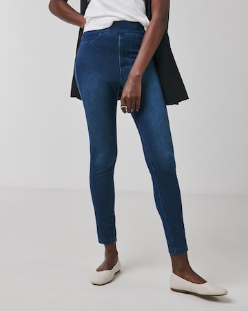 Mid Blue Stretch Jersey Denim Jeggings