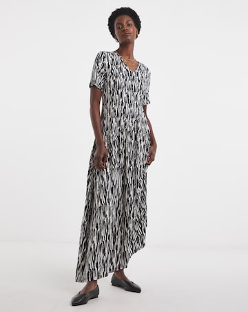 Soft Touch Jersey Tiered Asymmetrical Swing Dress