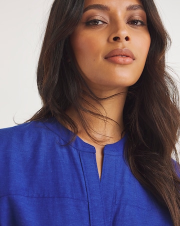 Cobalt Short Sleeved Linen Top