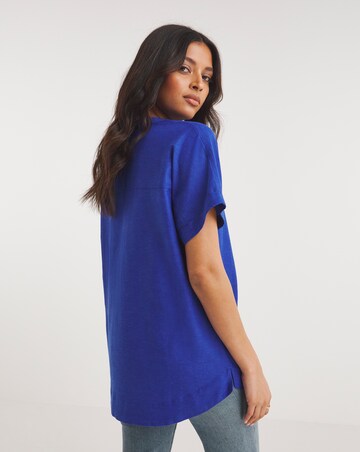 Cobalt Short Sleeved Linen Top