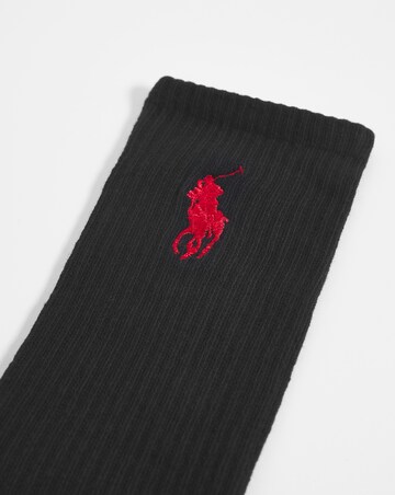 Polo Ralph Lauren Black 3 Pack Big Pony Crew Sport Socks