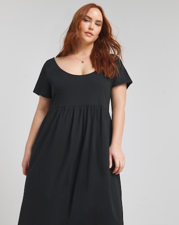 Black Cotton Jersey Midi Sundress
