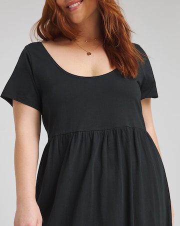 Black Cotton Jersey Midi Sundress
