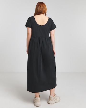 Black Cotton Jersey Midi Sundress