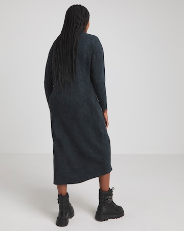 Acid Wash Long Sleeve Celestial Graphic T-Shirt Dress