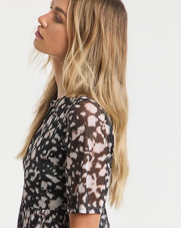 Simply Be Mono Print Mesh Midi Dress