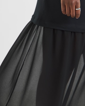 Simply Be 2 in 1 T-Shirt Sheer Hem Midi Dress