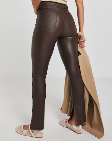 Chloe Split Hem Coated Skinny Jeans