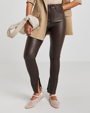 Chloe Split Hem Coated Skinny Jeans