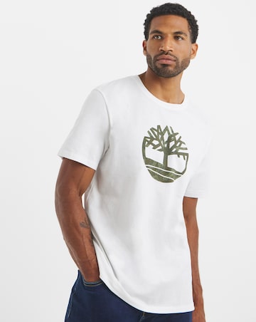 Timberland Kennebec River Camo Tree Logo T-Shirt - White